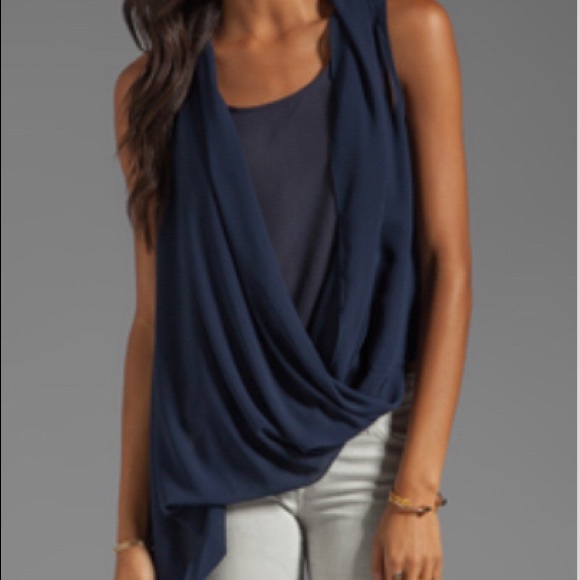 MM Couture Asymmetrical Cross Front Top - Picture 1 of 4